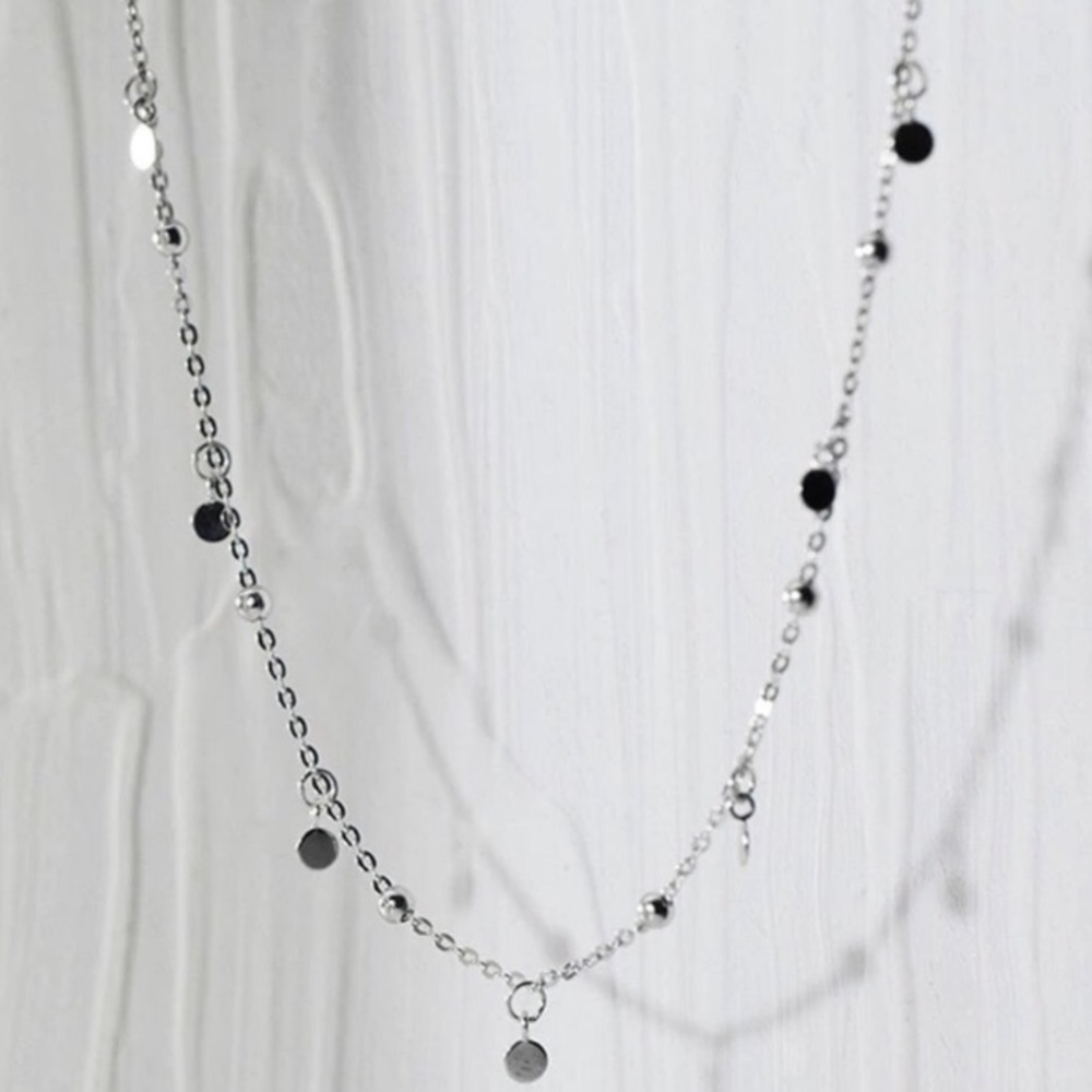 ⭐️Insta coin bead sterling silver necklace - Picture 4 of 6